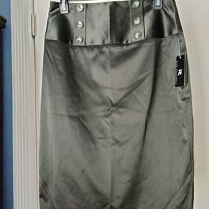 iz California Black Satin Skirt • Size 11 • Stretch • NWT